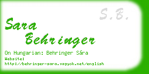 sara behringer business card